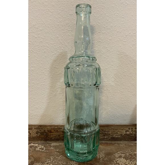 Vtg Himark Empty Green Blue Ornate Glass Bottle 12 1/2” H Made In Spain - Picture 1 of 7